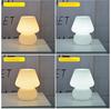 American Medieval Vintage Striped Glass Mushroom Table Lamp with USB - Retro Bedside Night Light