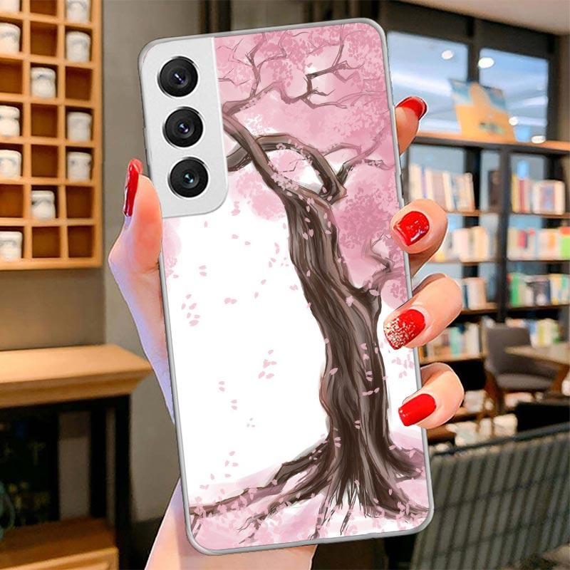 Cherry Blossom Tree Cover Phone Case For Samsung Galaxy S26 S25 Edge S24 Ultra S23 S22 Plus S21 S20 FE Soft Fundas Shell Galaxy