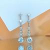D VVS1 Moissanite Drop Earrings S925 Sterling Silver with GRA Certified Wedding Long Tassel Diamond Earring For Women