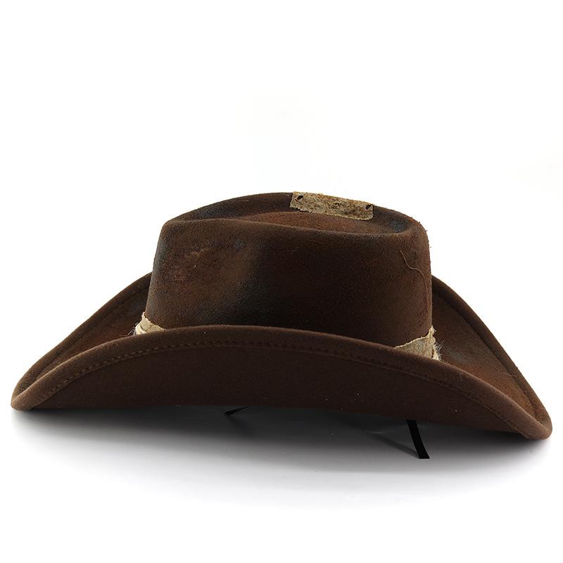Distressed Western Cowboy Hat Wide Brim Sun Protection Gentleman Hat