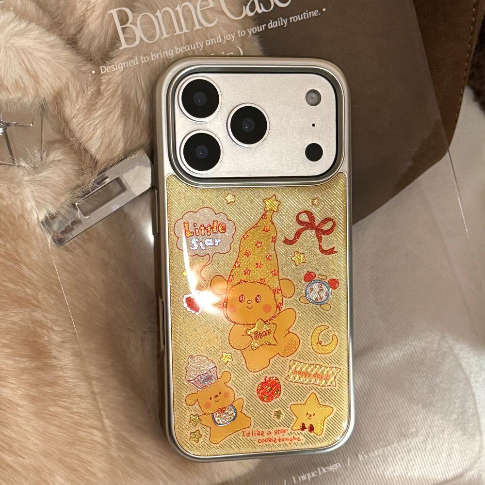 Suitable for Apple IPhone 17 Pro Max, 16-inch Gold-plated Yellow Star and Puppy IPhone 15 Electroplated Cartoon High-quality Protective Case