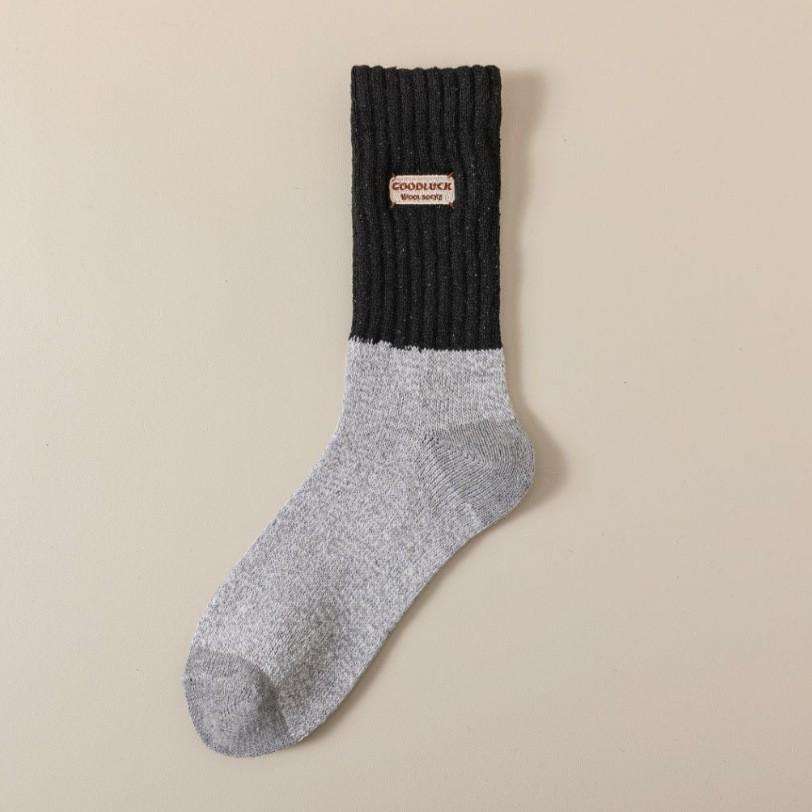 Șosete groase de iarnă pentru bărbați, din lână și catifea, cu tub mediu - super calde, absorbante de transpirație, din cașmir lung