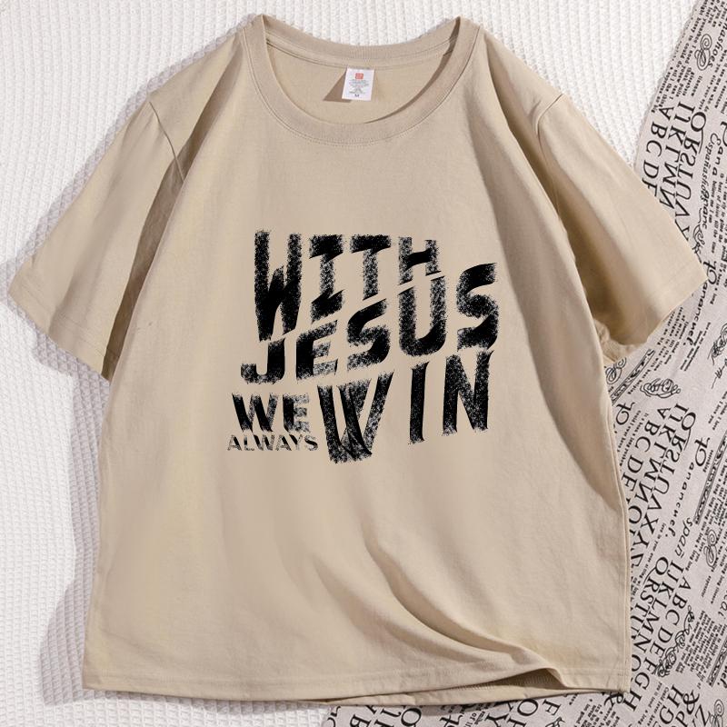 Jesus T Shirt Casual Cotton Short Sleeve Streetwear God Tee Shirt Christian Faith TShirt Loose Printed Short Sleeve Tshirt