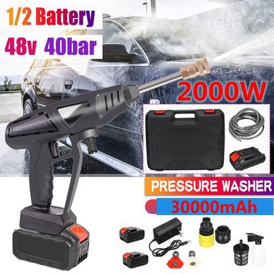 48V 40BAR Bezprzewodowa Myjka Samochodowa Wysokociśnieniowa Pistolet do Mycia Samochodu Przenośna Myjka Wysokociśnieniowa Piana 500W Bezprzewodowa