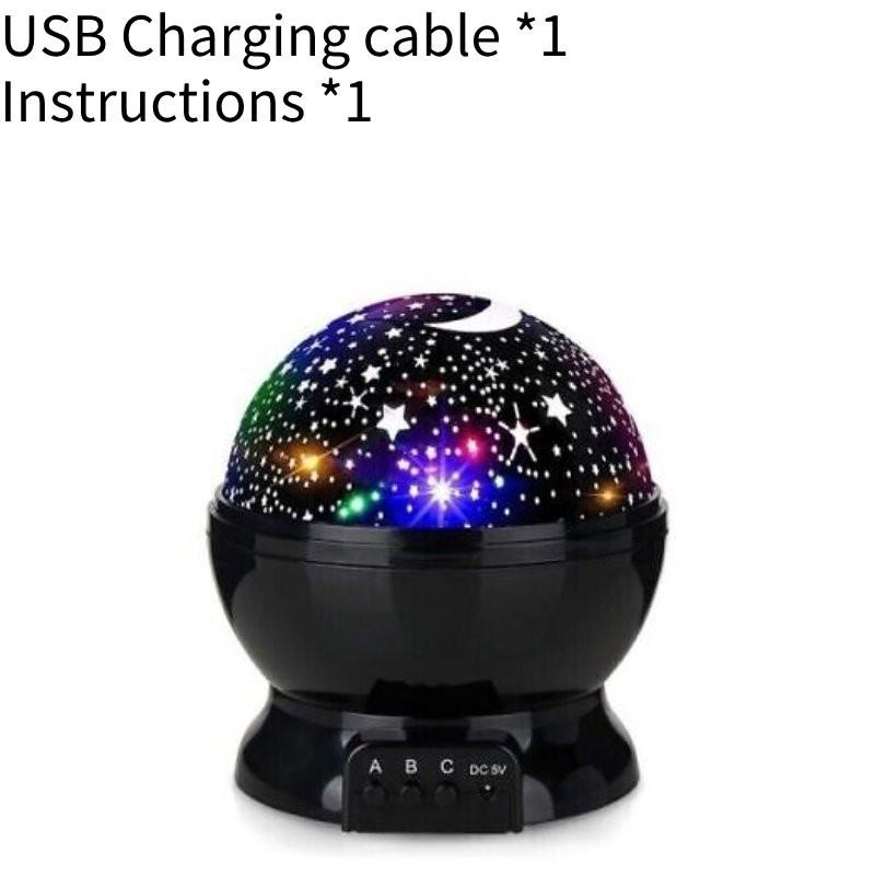 Night Starry Light Projector Star Sky Moon Lamp Kids Bedroom Lights Rotating Led