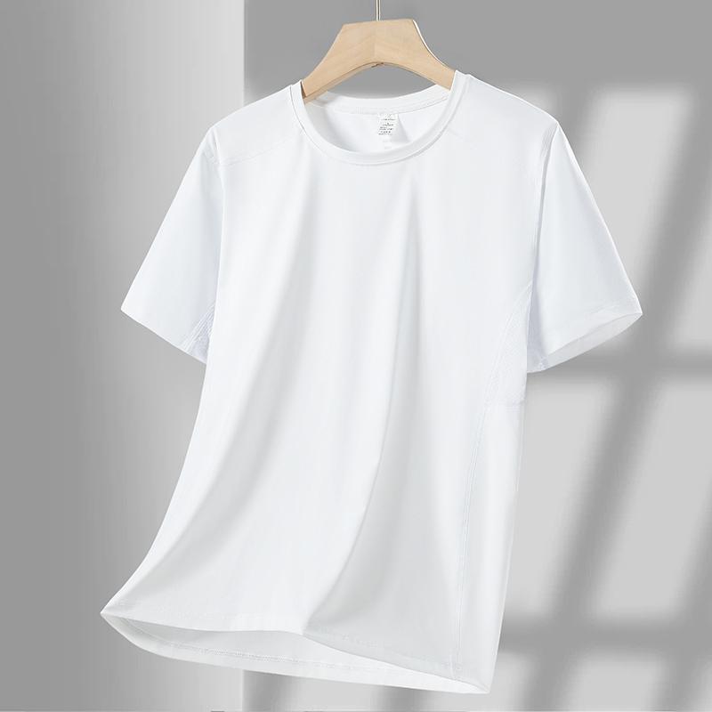Quick-drying Short-sleeved Men's Ice Silk Thin Round-neck Casual Top Breathable Half-sleeved T-shirt Men's Sports Short-sleeved