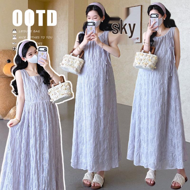 2026 Summer Sleeveless French Maternity Dress - New Two-Way Wear, Age-Reducing, Long Vest Design L