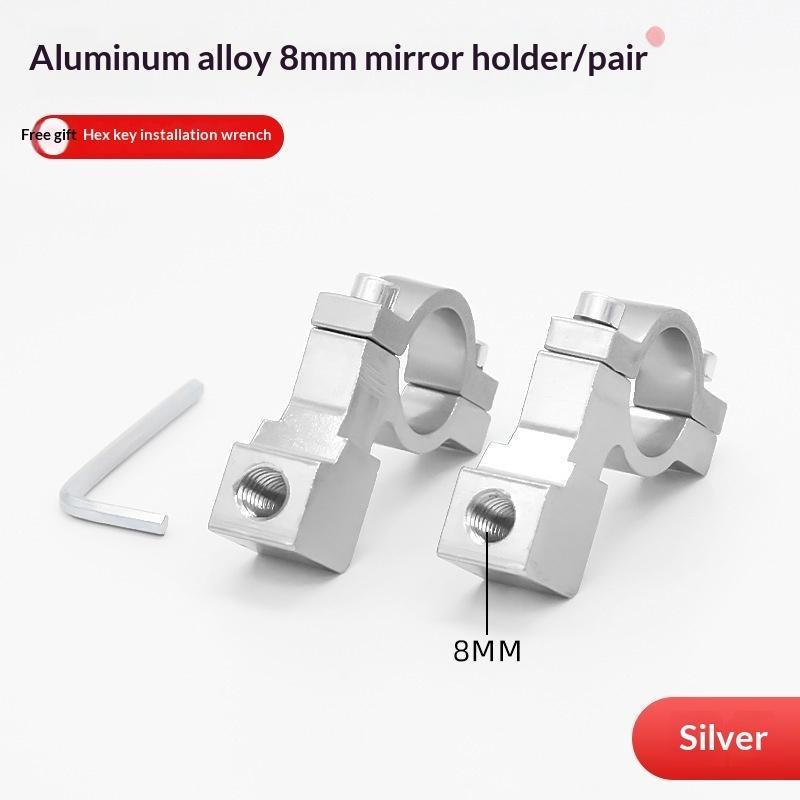 2Pcs Motorcycle Mirror Mount Aluminum Alloy Universal Bracket 8/10Mm Handlebar Rearview Holder For Cycling Commuting Riding