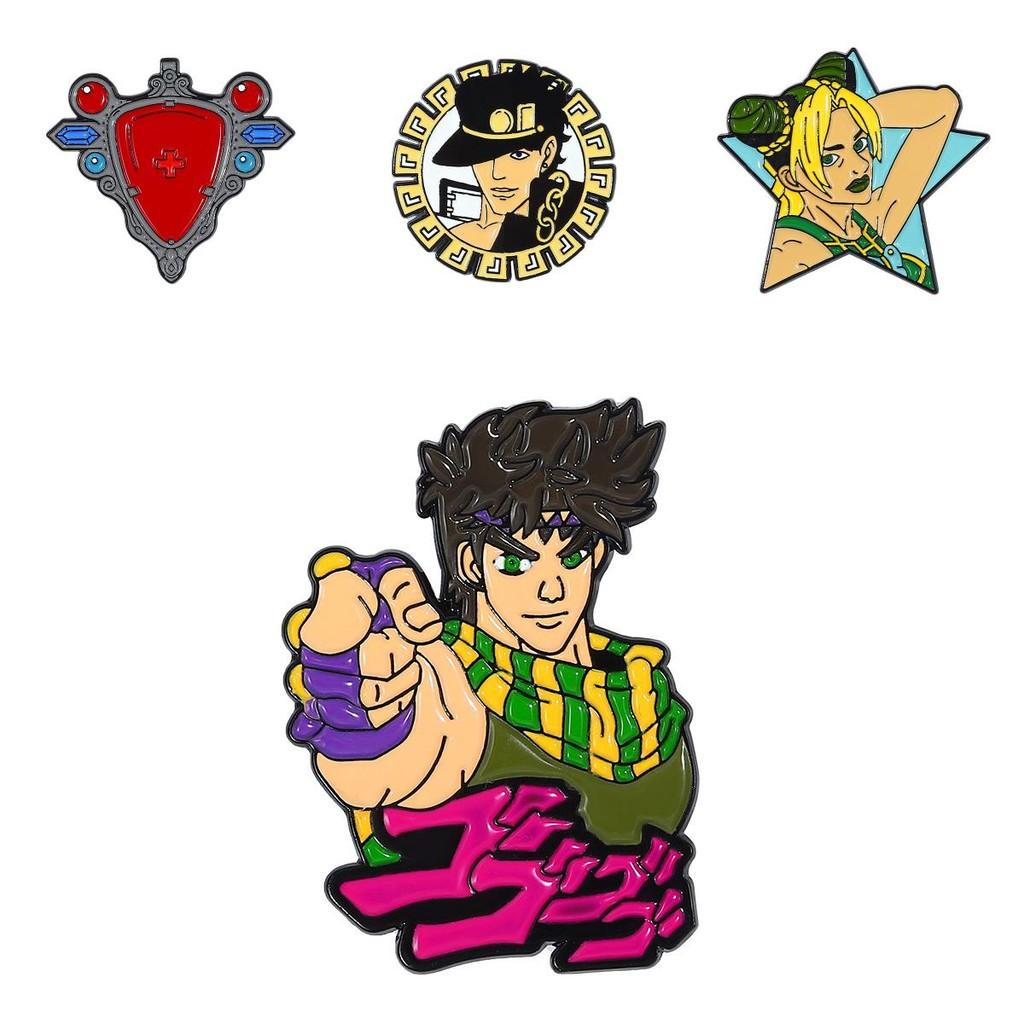Creative Jojo Cartoon Character Enamel Badge Featuring Jotaro And Jolyne In Unique Design