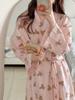 Heart Plaid Loose Mid-Length Pajamas Bathrobe - Cozy, Casual Homewear for Autumn and Spring