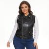 Women PU Leather Waistcoat Motorcycle Vest Coat Sleeveless Vests