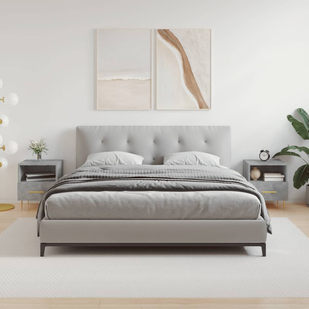Nightstands (2 pcs) Concrete Grey 40 x 35 x 47.5 cm Particleboard