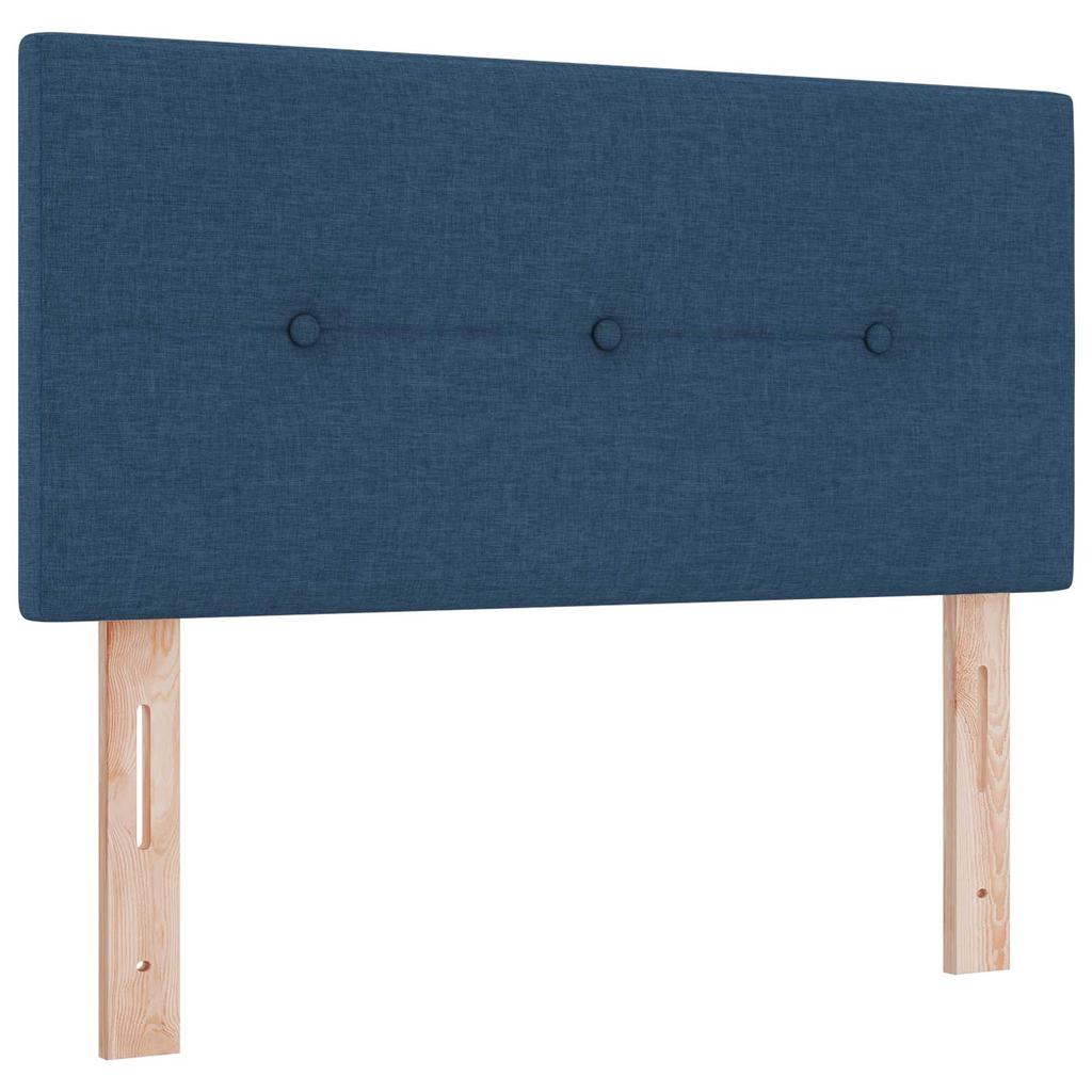 Box Spring Bed with Mattress and Headboard Blue 100 x 200 cm Fabric