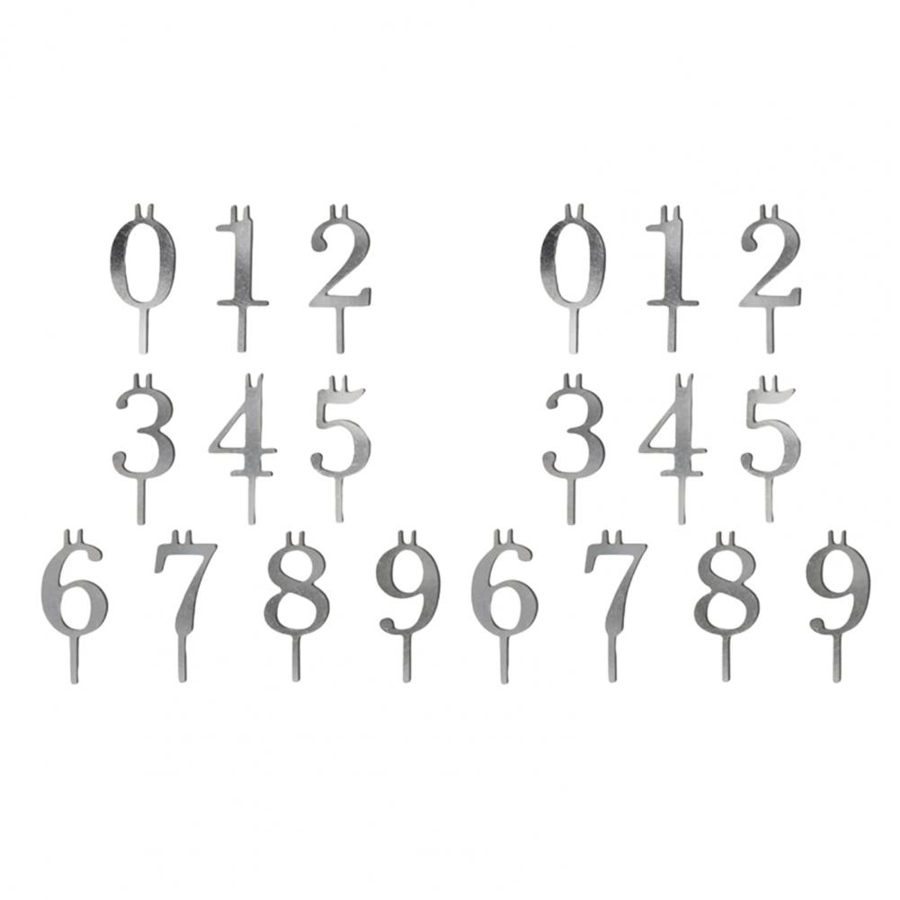 Aluminum Cake Stand Reusable Number Birthday Cake Candle Holder Set Silver Aluminum Cake Toppers for Parties Anniversaries