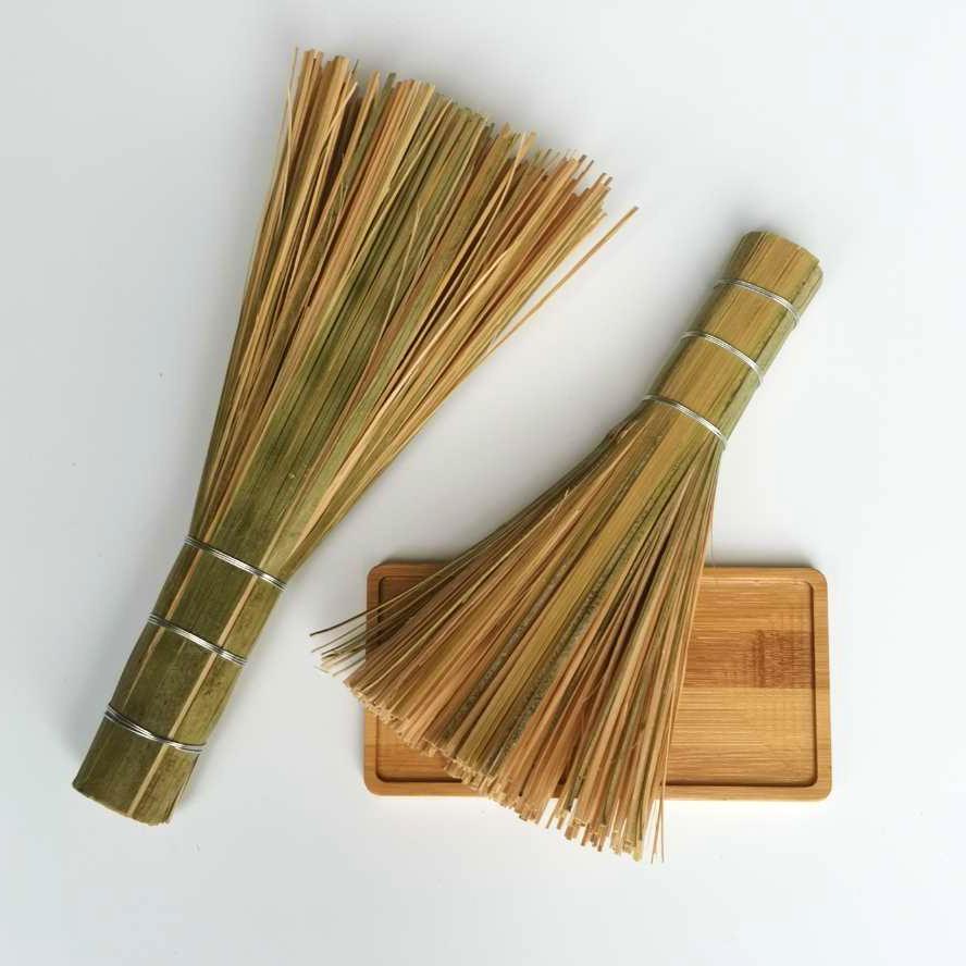 Handgjord Bambukruksborste - Non-stick Oljerengöringsborste för Hushållskök, Hotell och Restauranger