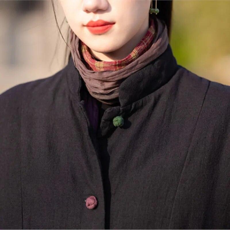 Johnature женские винтажные теплые парки со стойкой — фото 6