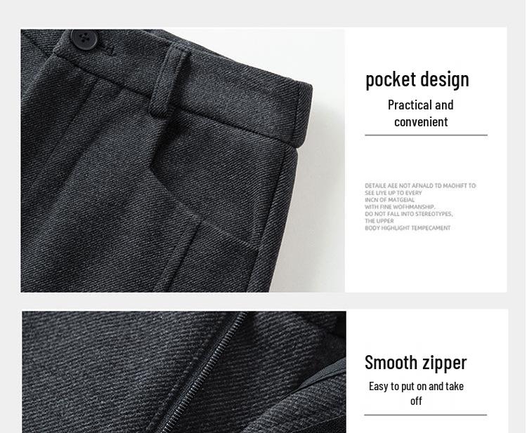Women's High-Waist Slimming Woolen Wide-Leg Pants - Autumn/Winter 2025 Collection