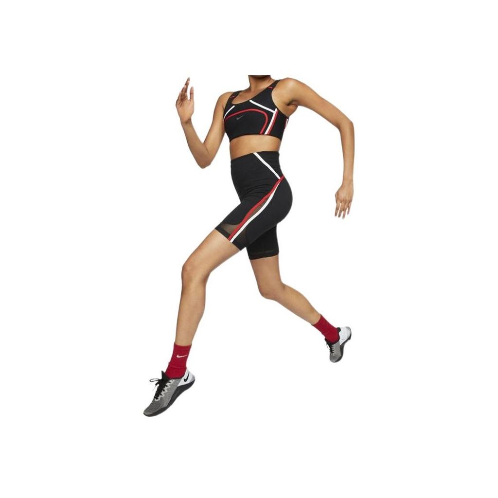 Nike Swoosh Line Design Logo Printed Sports Bra Women underwear Black CN1449-010