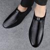 Fashion Genuine Leather Business Shoes Flat Slip-on Leather Mens Casual Shoes Senior Brand Male Footwear Mid Top Loafers Black and Brown