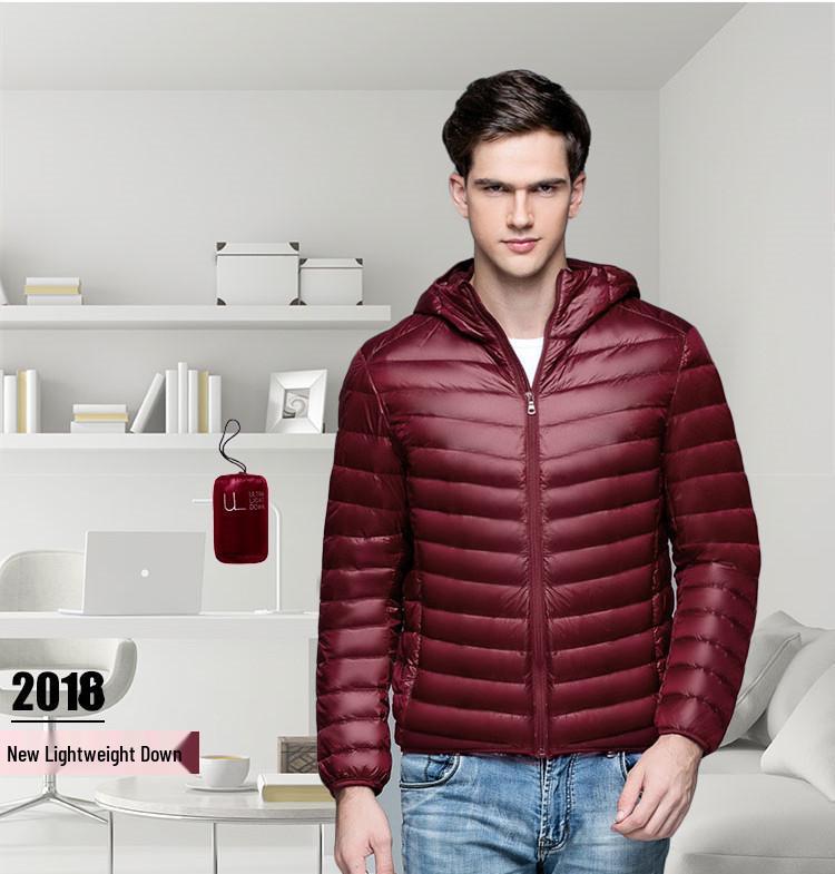 2023 Men's Short Hooded Ultra-Light Winter Down Jacket