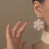 Luxury European & American Rhinestone Snowflake Plush Earrings: High-End Autumn/Winter Niche Design
