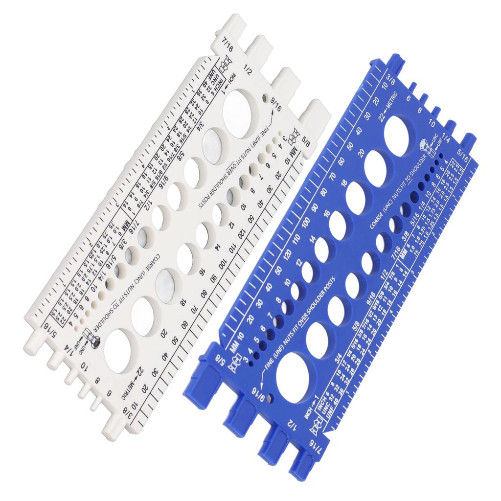 Nut Bolt Thread Gauge Checker M3 to M22 Metric and #4 to 3/4 Imperial Sizes Bolt and Nut Identifier