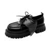 Muffin platform retro British small leather shoes women's autumn new black sweet cool Mary Jane wings women's shoes