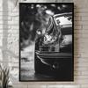Vintage Schwarz-Weiß-Sportwagen-Fotodruck Moderne Schlafzimmer-Wanddekoration Auto-Poster Schwarz-Weiß-Sportwagen-Leinwanddruck