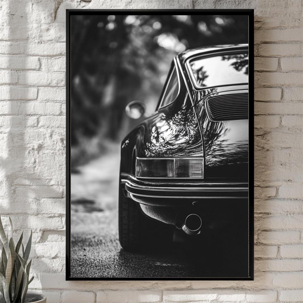 Vintage Schwarz-Weiß-Sportwagen-Fotodruck Moderne Schlafzimmer-Wanddekoration Auto-Poster Schwarz-Weiß-Sportwagen-Leinwanddruck