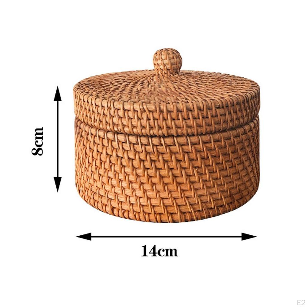 Handmade Rattan Box, Versatile Wicker Storage Solution for Bathroom and Shelf