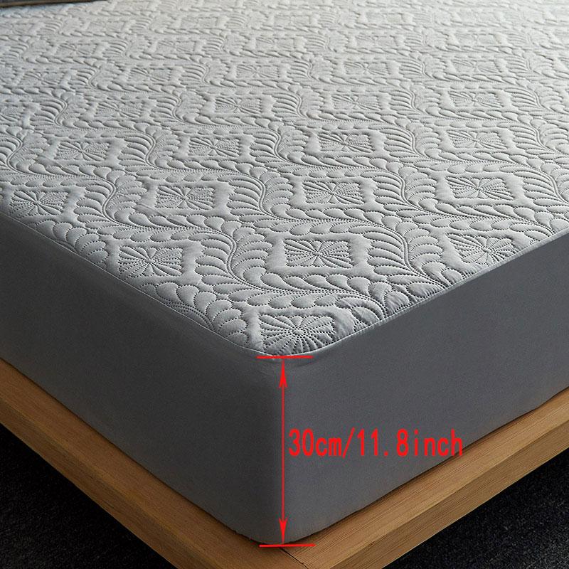 Fashion Waterproof Mattress Cover Quilted Fitted Sheet 140*200 160*200 Mattress Protector Solid Color Bed Cover NO Pillowcase