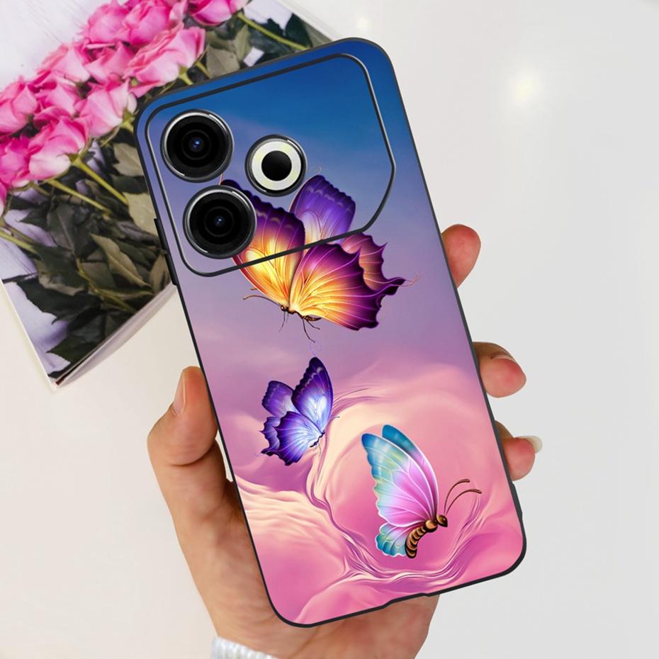 2024 Fashion Case For Tecno Pova 6 Neo Black Silicone Soft TPU Back Cover For Tecno Pova 6Neo 4G Phone Cases