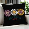 Vintage DRetro Daisy Positive Text Cushion Cover Cushion Cover Set Pcs x x x Pillowcase Decorative Sofa Home Decor