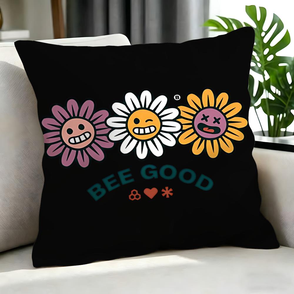 Vintage DRetro Daisy Positive Text Cushion Cover Cushion Cover Set Pcs x x x Pillowcase Decorative Sofa Home Decor