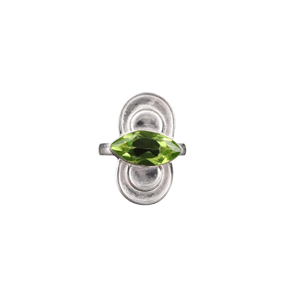 Peridot Gemstone 925 Sterling Silver Jewelry Handmade Ring For Engagement Gift RR-34-5
