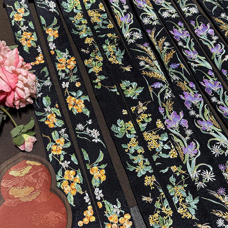 50cm Chinese Style Embroidered Lace Trim Fabric Collar Decoration for Hanfu Ancient Costume Skirt DIY Sewing Accessories