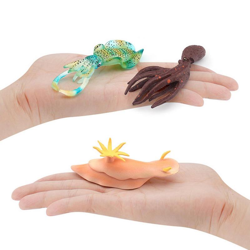 Simulated Marine Animal Model, Sea Rabbit/squid/green Spotted Squid Sea Marine Animal Model Bath Toys Tabletop Static Model Toy