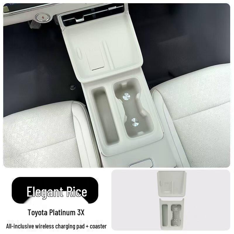Bozhi 3X Center Console Storage Box & Wireless Charger with Silicone Pad