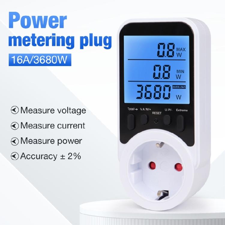 Professional Grade Power Monitoring Socket Electricity Current Detection Energy Cost Overloading Protective 3680W
