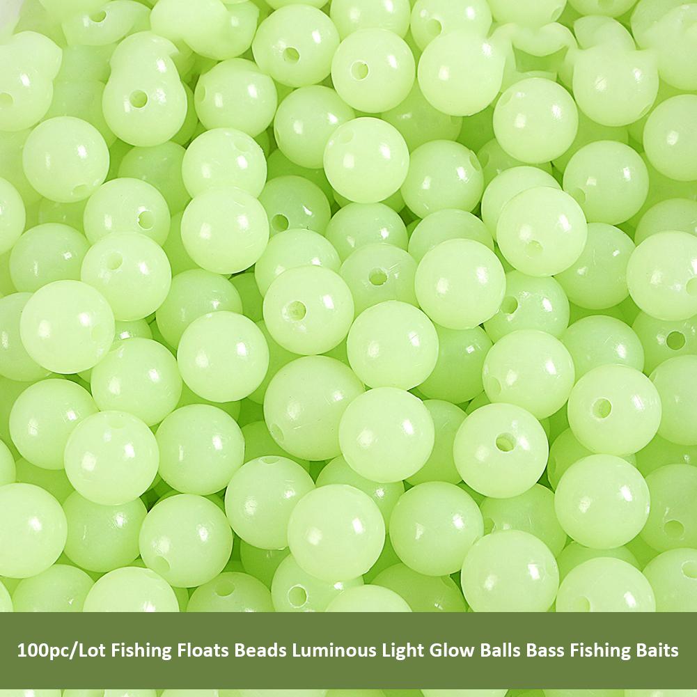 100 Stück 6mm 8mm Angelposen Perlen Ersatz Runde Leuchtende Glühende Rig Perlen Barsch Angelköder Pose Zubehör