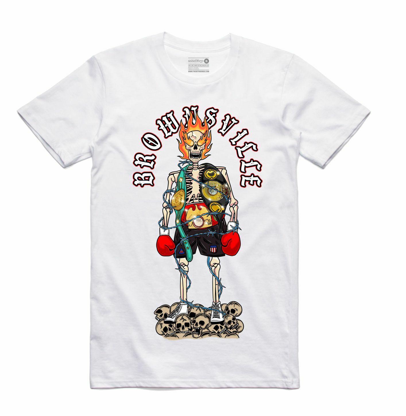 NEW Streetwear on Demand FLAME SKULL BOXING LEGEND WHITE Tee Shirt SM-3XLARGE S разноцветный