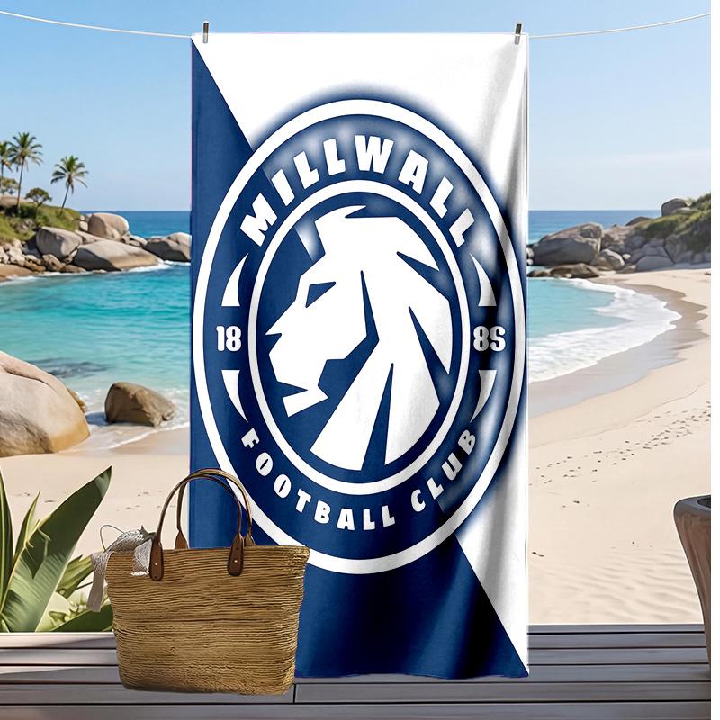 Toalha de Praia Estampa de Futebol Millwall, Toalha Grande Macia de Secagem Rápida para Praia Acampamento Natação