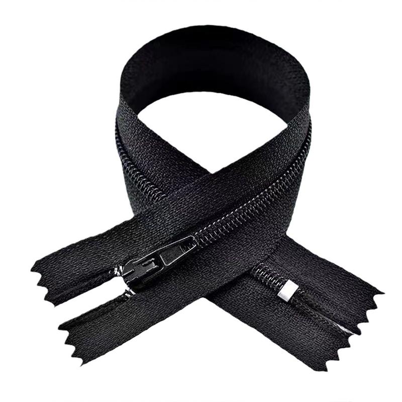 

10Pcs Black 12cm Nylon Trousers Zipper Anti Slip Pants Placket Clothing Pocket Zipper Self Locking with Lock