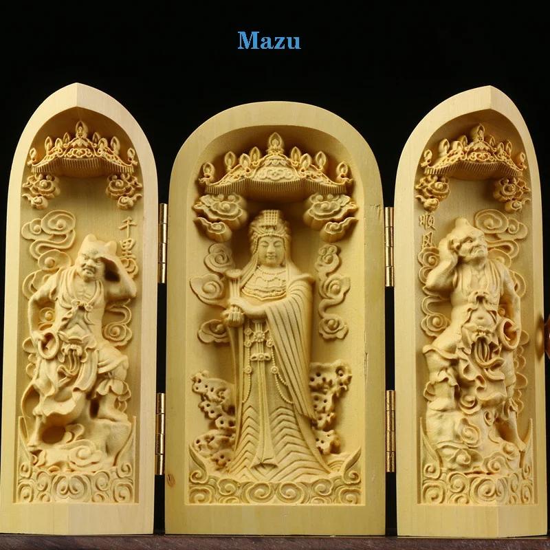 Boxwood Beautiful Hand-Carved Wooden Statue of the Thousand-Armed Guanyin Bodhisattva