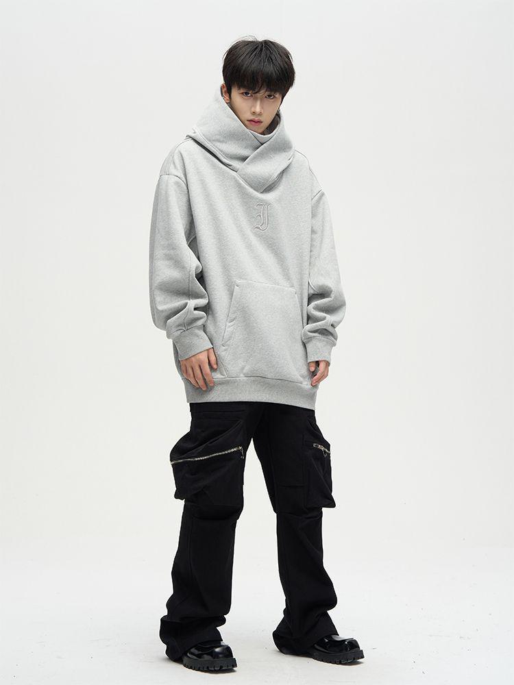 Ninja Herren-Hoodie mit Stehkragen gegen soziale Ängste – Herbst/Winter Samtjacke, schweres Material, trendige Partnerjacke