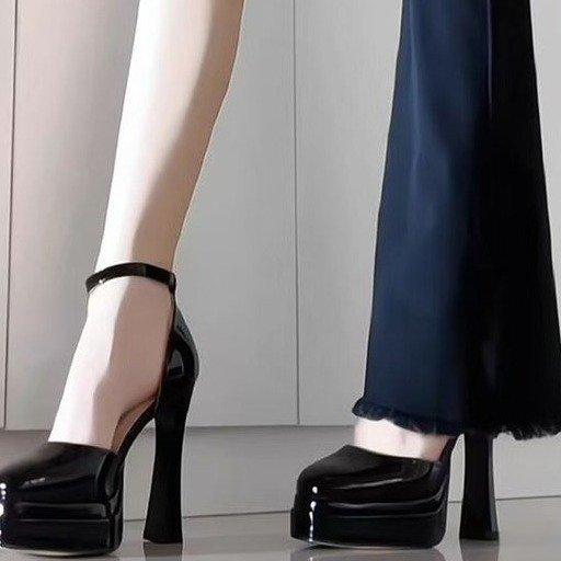 2025 French Mary Jane high heels wedding shoes waterproof table sexy super high heel Barbie shoes half bag head sandals women