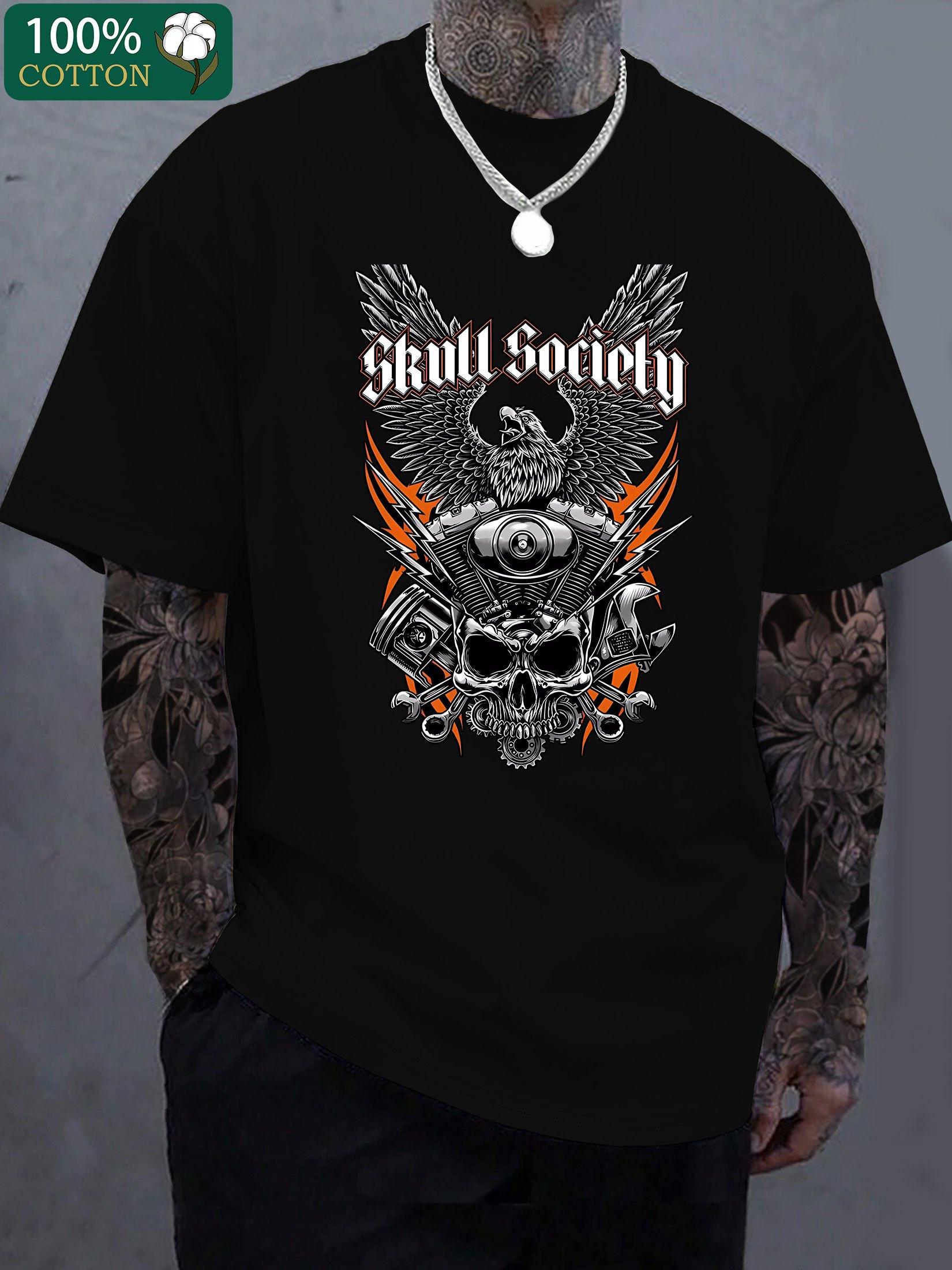Skull Society Graphic T-shirt - Breathable Cotton M