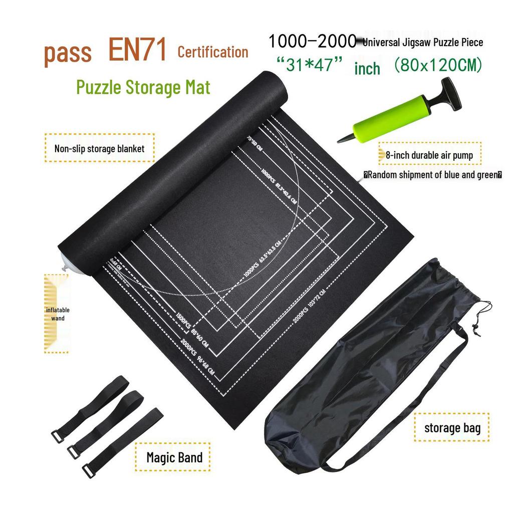 Crease-Free Puzzle Storage Mat for 500-1500 Pieces with Color Box Packaging