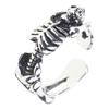 Retro Gothic Skull Rings Punk Vintage Silver Rings,Adjustable Rings Jewelry
