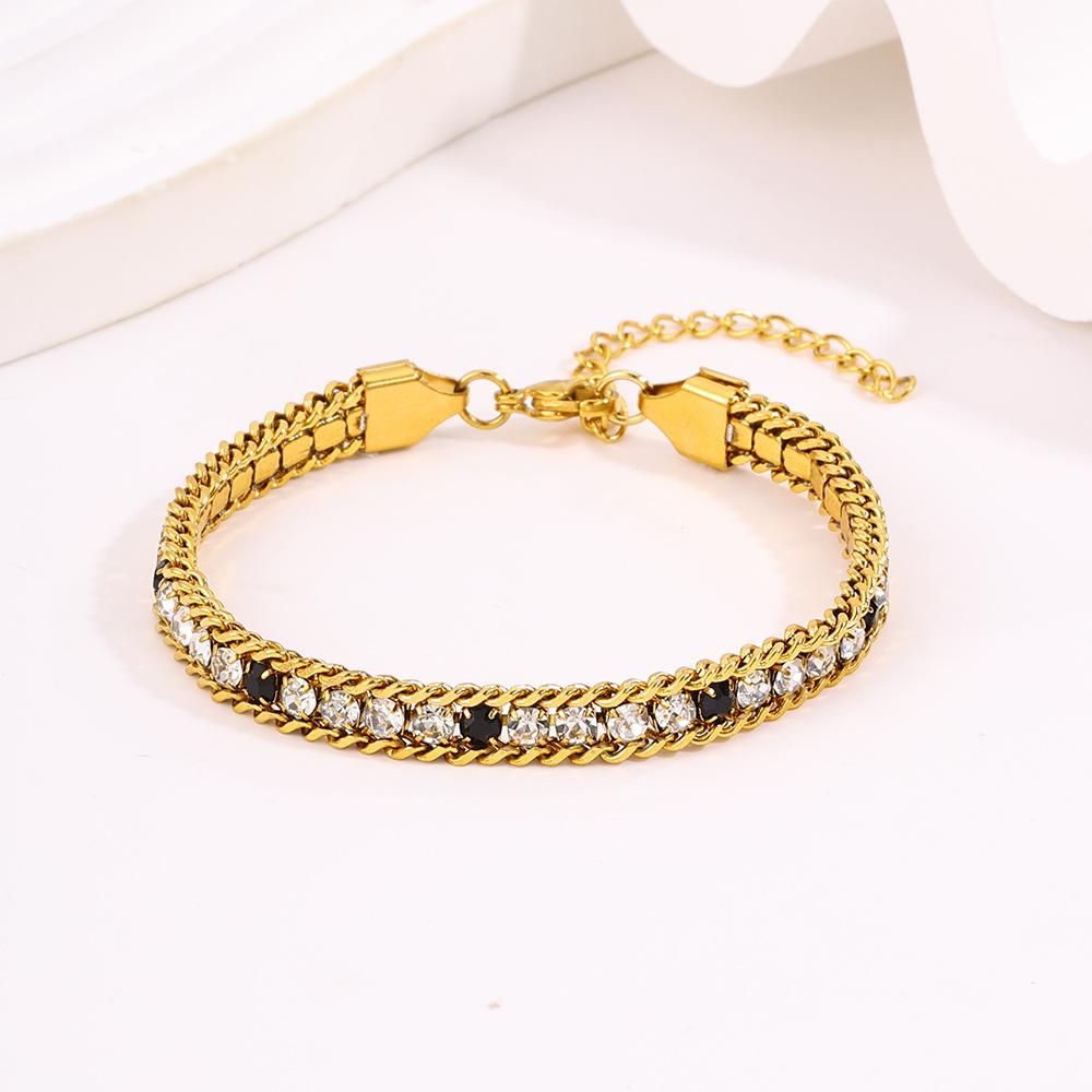 Titanium Steel High-end Sense, Multi-color Light Luxury Zircon Does Not Fade, High-value Color Diamond-encrusted for Girls